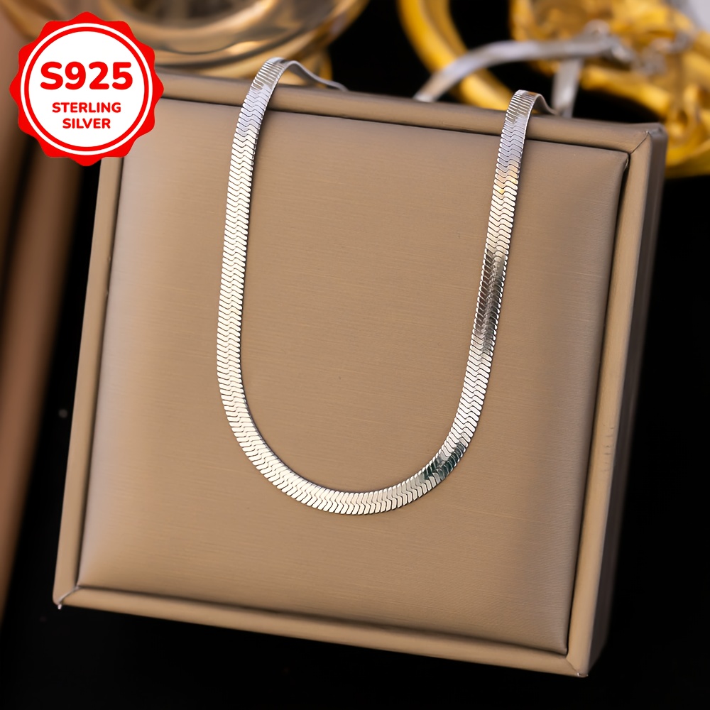 925 Silver Flat Snake Chain Bracelet - Women's Lightweight Elegance